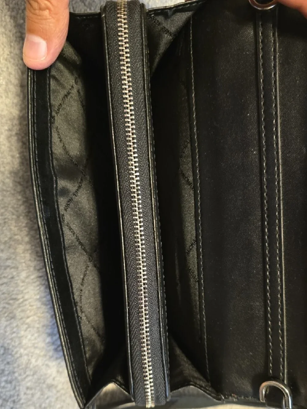 Michael Kors Black MK Logo Crossbody Wallet